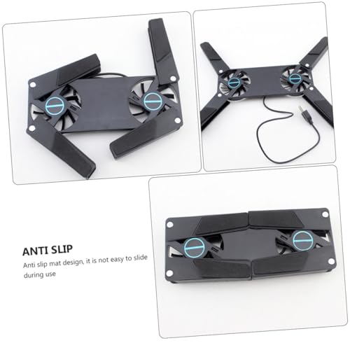 2 piezas base refrigerante para laptop con doble ventilador USB miniatura 7