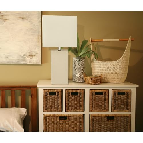 Elegant Designs LT1025-WHT Modern Leather Table Lamp thumb #2