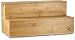 2-Tier Step Spice Rack Organizer with Drawer - Bamboo Tea Box and Cabinet Shelf Organizer