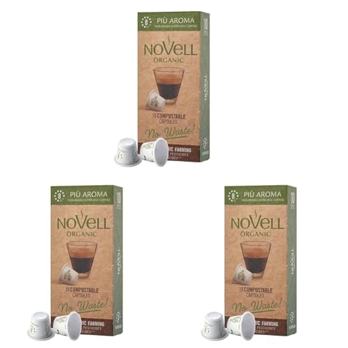 Cápsulas Compostables con café Ecológico - Più Aroma - 1 u (Paquete de 3)