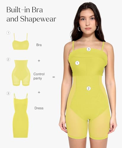 Image of Popilush Club Dresses for Women Built in Bra Dress Tummy Control Shapewear Mini Cocktail Dress Party Date Night Bodycon