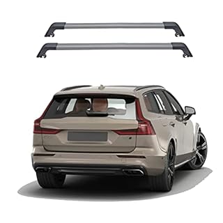 ROKIOTOEX Panda DM3P Roof Rack Crossbars Fits Volvo V60 2011 - 2023 with Factory Flush Roof Rails Luggage Cargo Box Ski Kayak Carrier Aluminum Silver