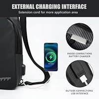 Pangogogo Umhängetasche Herren Klein, Leichte & Wasserdichte Sling Bag für Männer, Brustbeutel/Crossbody Bag für Travel, Festival, Alltag, Wandern & Radfahren (Schwarz) – Ansicht 6