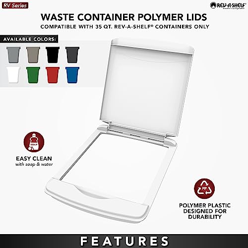 Rev-A-Shelf 35 Qt Garbage Can Lids for Base Cabinet Bins, 2 Pack - image 4