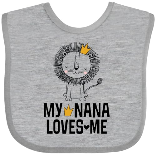 inktastic My Nana Loves Me Grandson Lion Baby Bib