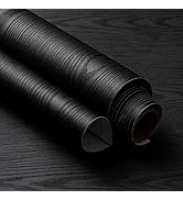 Wood Pattern Texture Interior Film Vinyl Self Adhesive Peel-Stick Wallpaper (VBS869(Black))