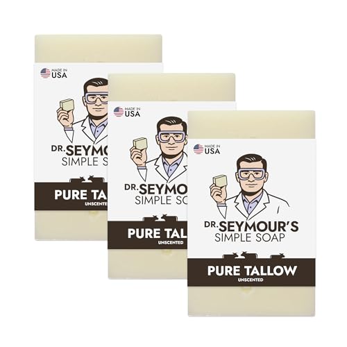 Pure Beef Tallow Soap Bar (3-Pack) Just Two Ingredients Fragrance Free