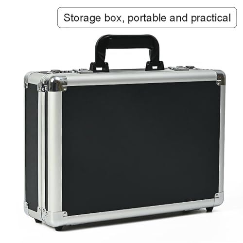 Valigetta argentata in lega di alluminio - Scatola portaoggetti di grande capacità per bagagli, documenti e orologi - Interno morbido, ferramenta resistente, 26 x 14 x 7 pollici - Organizer da viaggio