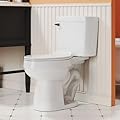 ELLAI Two-Piece Toilets with Comfort Chair ADA Height 16.5",Elongated Single Flush 1.28 GPF 12” Rough-In with Side Trip Lever, White 28.3"x17.2"x31"