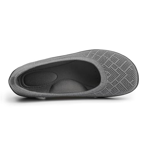 Image of KBZone Women's Flat Shoes Round Toe Knit Ballet Flat Comfort Dressy Flat Walking Shoes