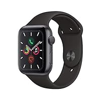 Apple Watch Series 5 (GPS, 44 mm) Cassa in Alluminio, Grigio Siderale e Cinturino Sport - Nero
