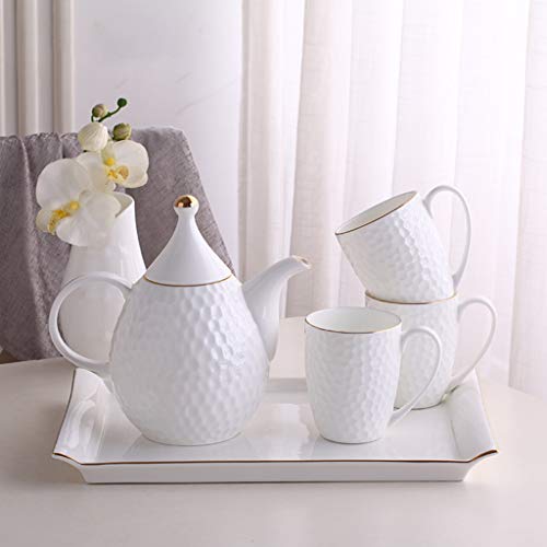 KGDC Juego de café Estilo Simple Copa de China de Hueso Inicio Creativo en Relieve Taza de café Moda Tazas de Café con… - Imagen 7