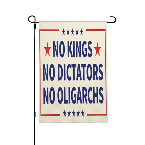 No Hay Reyes, Dictadores, Oligarcas, Resisten Al Fascismo, Defienden La Democracia Bandera Duradera Bandera De Jardín Colgante Banderas Para Hogar Exteriores Todas Las Estaciones 30X45cm