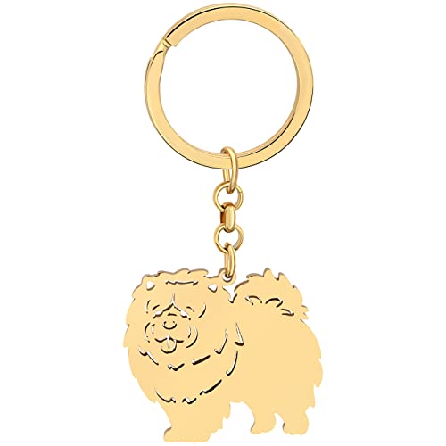 Stainless Steel Cute Dog Keychain Puppy Pets Jewelry Gifts for Wo...