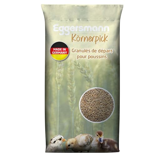 Eggersmann Körnerpick 25 kg Nourriture Poussin Starter Pellets sans OGM - Aliment Poussin - Premium Graines Poules pour Poussin elevage - Granulés pour Poules, oies et Canards d'élevage