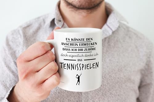Trendation - Tennis Tasse Geschenk Tennisspieler Geschenkidee Spruch Coach Train