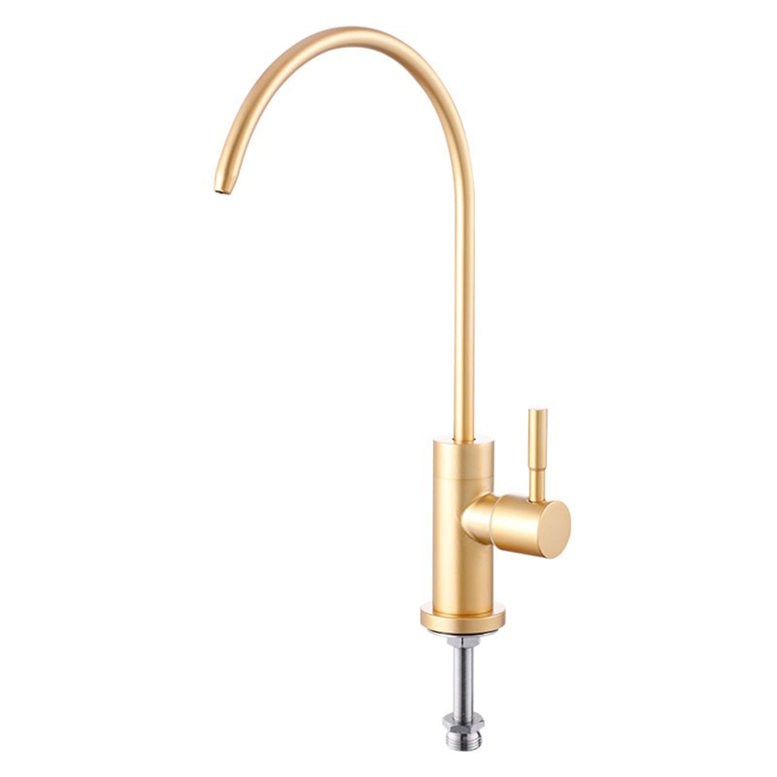 WDSOPK Water Filter Kitchen Tap Stainless Steel Rotating Single Cold Water Sink Faucet-B (B A)