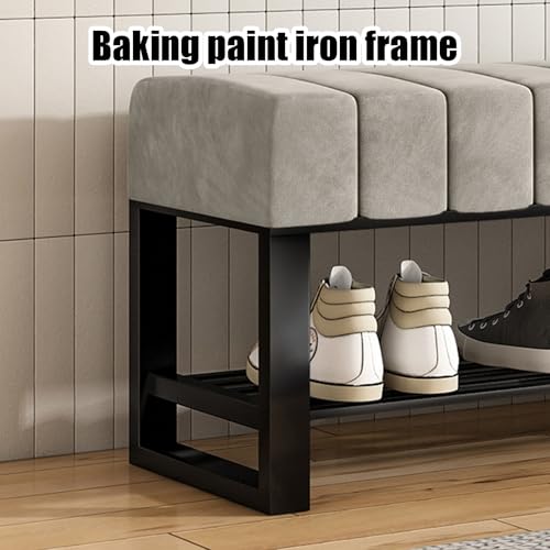 Banc à chaussures robuste 2 niveaux double utilité pour entrée et lit