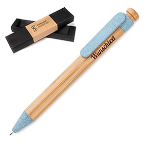 Freudestifterei Personalisierter Öko Holz Kugelschreiber Stift mit Name Gravur | Geschenk für Geburtstag, Abschied…