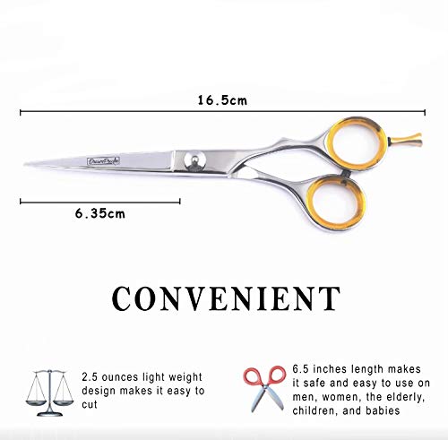 Barber Scissors Professional-440C Japanese Stainless Steel Hair Cutting Scissors Professional-Scissors For Haircutting-Hair Cutting Shears With Adjustment Tension Screw And Detachable Finger Inserts #TOP4