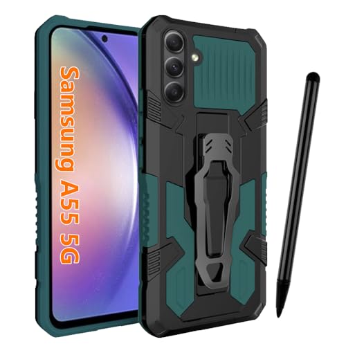 Capa para celular Samsung Galaxy A55 5G com S Pen, clipe de cinto e suporte capa protetora de camada