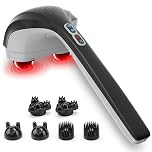 Snailax Cordless Handheld Back Massager with Heat,Deep Tissue Percussion Massager for Neck,Back Shoulder,Calf,Legs, 3 Sets of Dual Pivoting Heads, Gifts for Women,Men