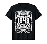 Vintage 1943 82yr 82nd Birthday Gifts for Men 82 Years Old Camiseta