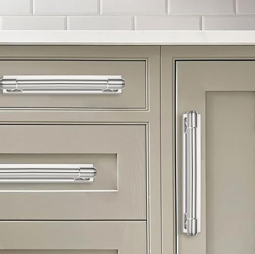 khtumeware 5 Pack 6 Inch（152 mm Center to Center Polished Nickel Cabinet Pull Backplate with Base Plate Zinc Solid Kitchen Cabinet Handles Drawer Pulls Cabinet Hardware by khtumeware - Image 5