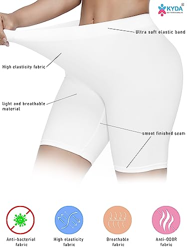 Image of KYDA Women's Anti Bacterial Cycling Shorts, Under Skirt Biker Shorts, High Waist Stretchable Yoga Shorts & Gym Workout Skin Fit Shorties