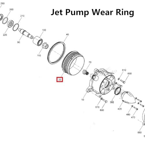 Anel de Desgaste da Bomba de Jato Adequado para Sea‑Doo Spark 2UP 3UP 2014-2022, 267000925 267000813