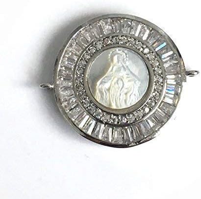 Silver Plated Miraculous Medal Adjustable Bolo Chain Bracelet Virgen de La Milagrosa - Image 2
