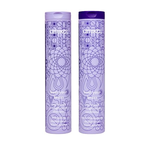 Amika bust your brass cool blonde strength repair shampoo + conditioner, 275ml