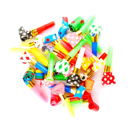 Lotsdonxia 25-Piece Colourful Party Blow Rolls – Multipurpose Party Accessory Fun Noisemakers for Celebrations, Birthdays, Weddings and Festivals