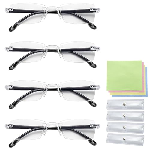 DONCOO Lunettes de Presbytie Anti-Lumière Bleue à Changement de Couleur,Lunettes intelligentes avec mise au point automatique pour hommes et femmes,Anti-Fatigue Oculaire (4 pièces)