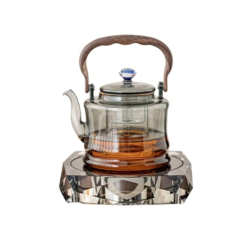 Estufa eléctrica portátil de cerámica para té con tetera de vidrio miniatura 1