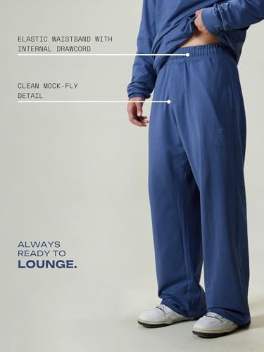 Image of CAVA Wide Leg Joggers for Men | High Waist Lounge Pants, Soft Cotton Terry, Relaxed Fit Sweatpants with Pockets