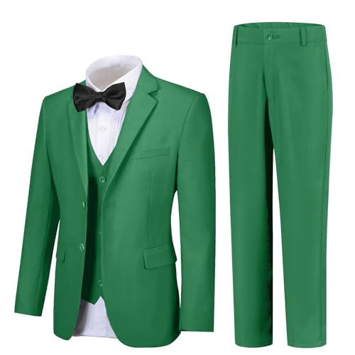 Image of Boy Suits 5 Pieces Formal Suit Set with Adjustable Waist Kids Dress Suit for Wedding Prom