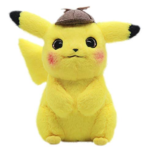 Preisvergleich Produktbild fangzhuo Plüschtier 28cm Pikachu Plüsch Spielzeug gefüllt Spielzeug Detektiv Pikachu Japan Film Anime Spielzeug für Kinder Puppe für Kind Baby Geburtstagsgeschenke Anime