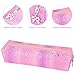 Biiange Pencil Pouch Glitter, Pencil Case, Portable Pen Bag with Zipper, Storage Bag, Travel Accessories Bags, Makeup Brush Holder, for Study and Daily Work (Pink purple)