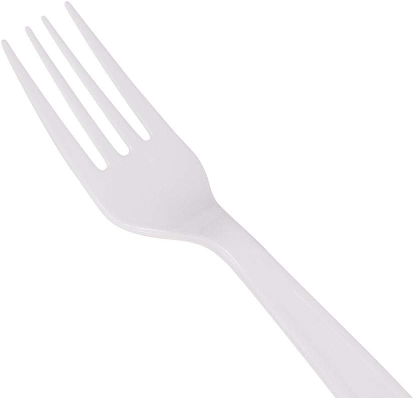 Karat U3520W 7" PS Poly-Wrapped Heavy-Weight Disposable Fork, White (Pack of 1000)