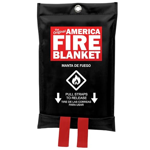 America Fire Blanket (1pk - Eliminates Smoke and Flames Faster Than Any Other Fire Blanket - Never Expires, Provides Peace of Mind - Best Value and Best Performing Fire Blanket on The Market