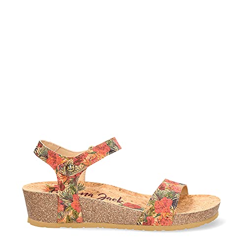 Panama Jack Capri Cork, Sandalia con Pulsera Mujer, Rojo (Rojo B1), 40...