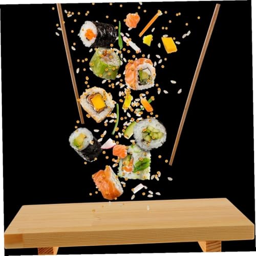 Juego 2 platos sushi estilo japonés madera 24x15 y 27x18 cm miniatura 6