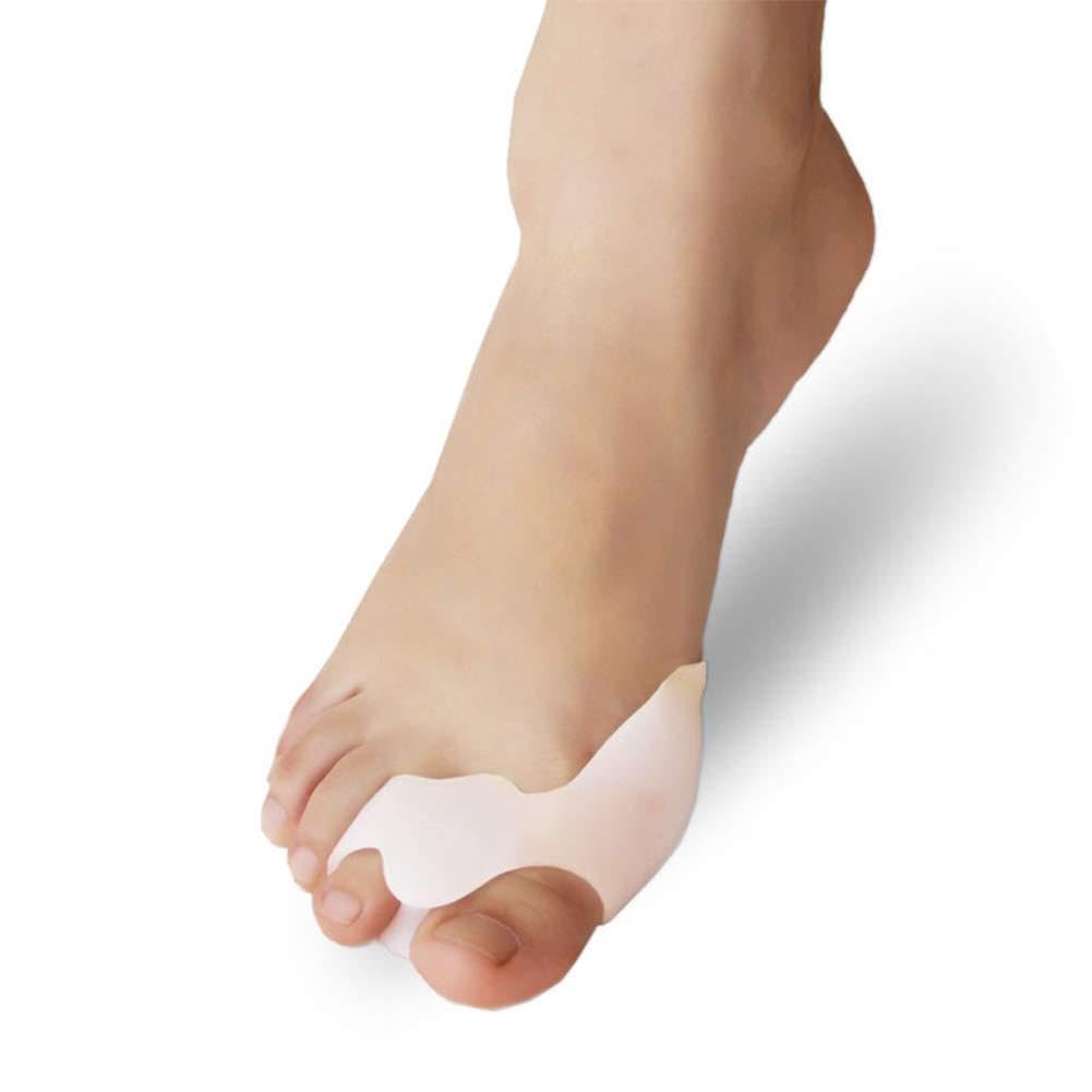 Separatori di Dita 8PCS Bunion Corrector Gel di Silicone Doppio Anello Fisso Alluce Valgo Sollievo dal Dolore e Protezione Bianco