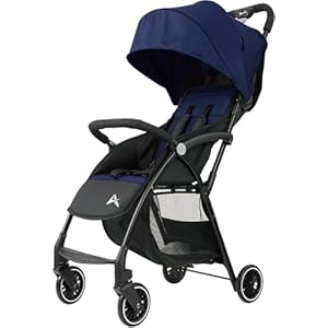Alivio Lightweight Pushchair, Folding Baby Stroller 0-3 Years, Toddlers Travel Stroller with Mosquito Nets, Shoulder Strap, Anti-Friction & Wheels (Blue)