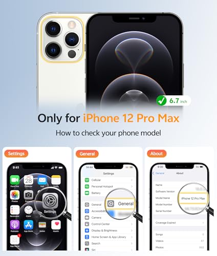Image of FNTCASE for iPhone 12 Pro Max Case: [Compatible with Magsafe] Translucent Matte Magnetic Phone Cover - Military Grade Drop Protection Shockproof Protective Cases - Black