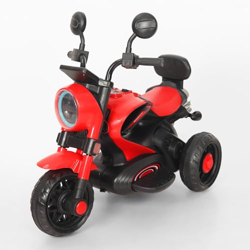 Image of Little Rides 3 Wheel Super Harley Bike | Rechargeable Battery Operated Ride-On Bike for Kids | Ages 2 to 4 Years | Royal Enfield Style | Premium Ride-On Toy Bike for Toddlers - Children - Red