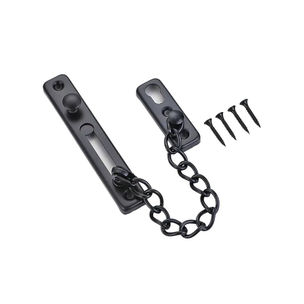Gentryroo Black Door Security Chain Latch, Safety With Mount Screws