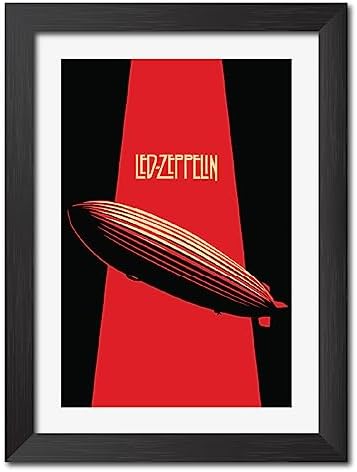 inspire TA Led Zeppelin Rock band Posters Vintage Music Band Paintings Wall Frame, Laminated Poster With Matte Black Frame (12 X 9 INCHES) (Led Zeppelin)