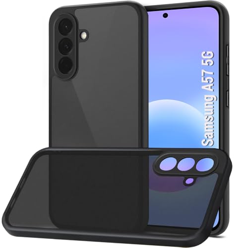 Image of TheGiftKart Back Cover for Samsung Galaxy A57 5G Case | Hard Translucent Smoke Matte Back | Hybrid Shockproof 360 Degree Protection Galaxy A57 Back Cover (PC & TPU, Black Sides)